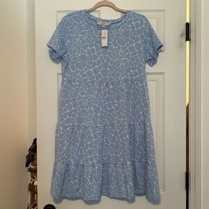 Loft dress in blue giraffe print Sz M